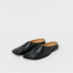 Front view of Hender Scheme Bear Foot Mule Leather Clogs in premium leather