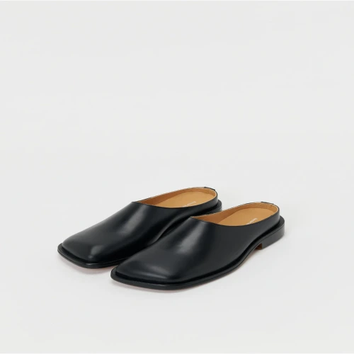 Front view of Hender Scheme Bear Foot Mule Leather Clogs in premium leather