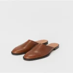 Hender Scheme Cheak Leather Backless Brown Shoes