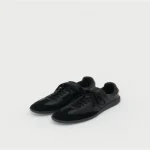 Front view of Hender Scheme Citizen Trainer Black leather sneakers