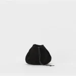 Front view of Hender Scheme Kinchaku Leather Drawstring Bag in genuine leather