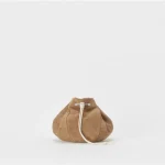 Hender Scheme Kinchaku Leather Drawstring Bag Beigi