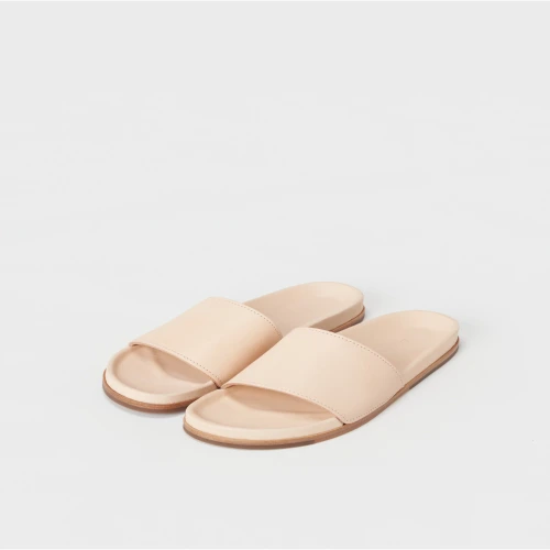 Front view of Hender Scheme MIP-30 Casual Slide Shoes in natural leather