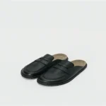 Front view of Hender Scheme Morgan Modern Mule Loafer Shoes in premium leather