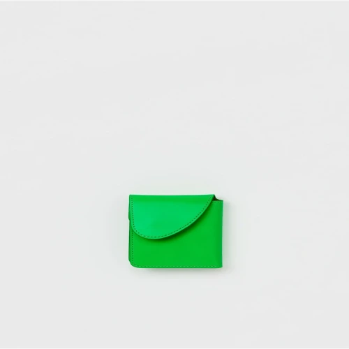 Hender Scheme Highlight Green Wallet front view premium leather