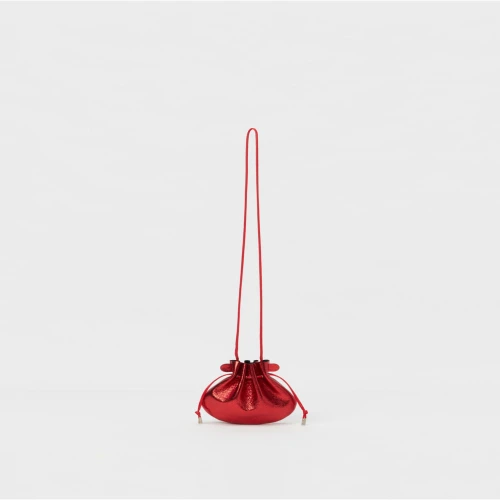 Hender Scheme Petal Sac Gloss Bag front view with glossy leather finish