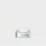 Hender Scheme Petit Silver Bag Gloss front view metallic leather mini bag