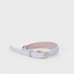 Front view of Hender Scheme Tanning Leather Belt showing natural tan leather and brass buckle