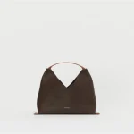 Hender Scheme Triangle Brown Small Bag front view in brown color